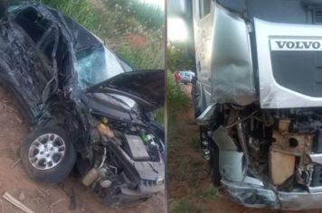 Colisão entre carro e caminhão deixa dois mortos em estrada vicinal