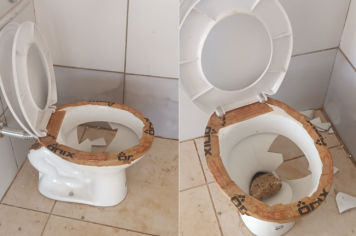 Banheiro do Centro Poliesportivo é alvo de vandalismo pela segunda vez em uma semana