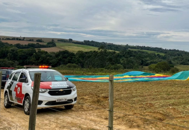 Balão com 35 pessoas cai no interior de SP e deixa uma vítima fatal